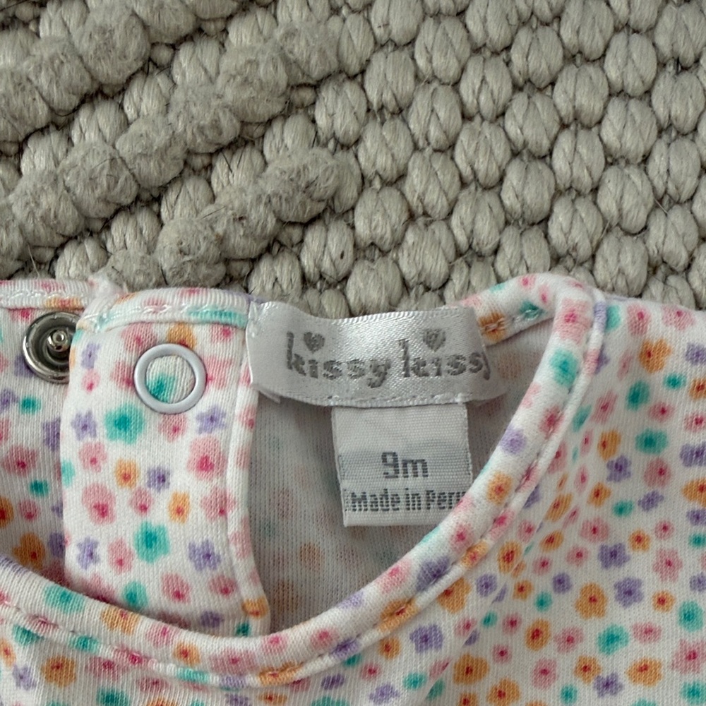 Kissy Kissy White Baby Footie with Pink and Multicolor Floral Print - Picture 2 of 4